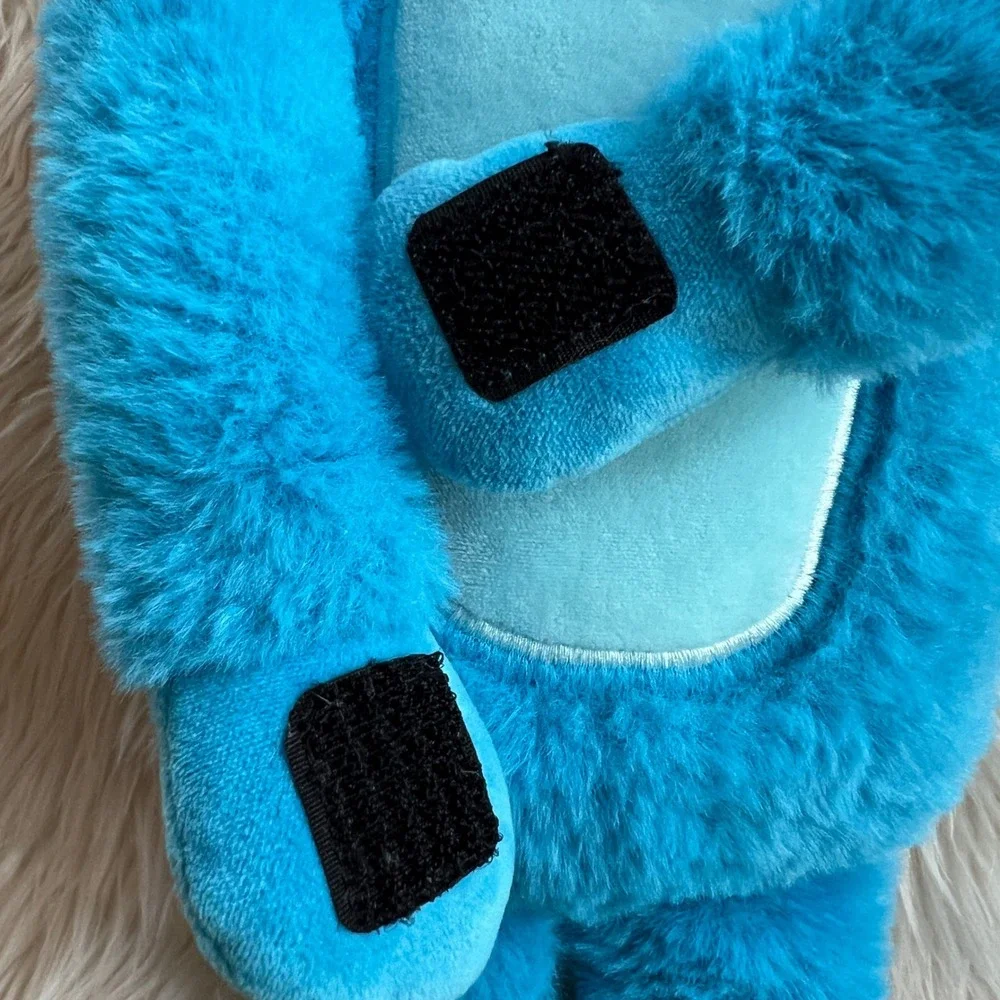 Pillowfort Yeti Mini Pillow Blue Monster Plush Stuffed Animal Hugging Hands 11in
